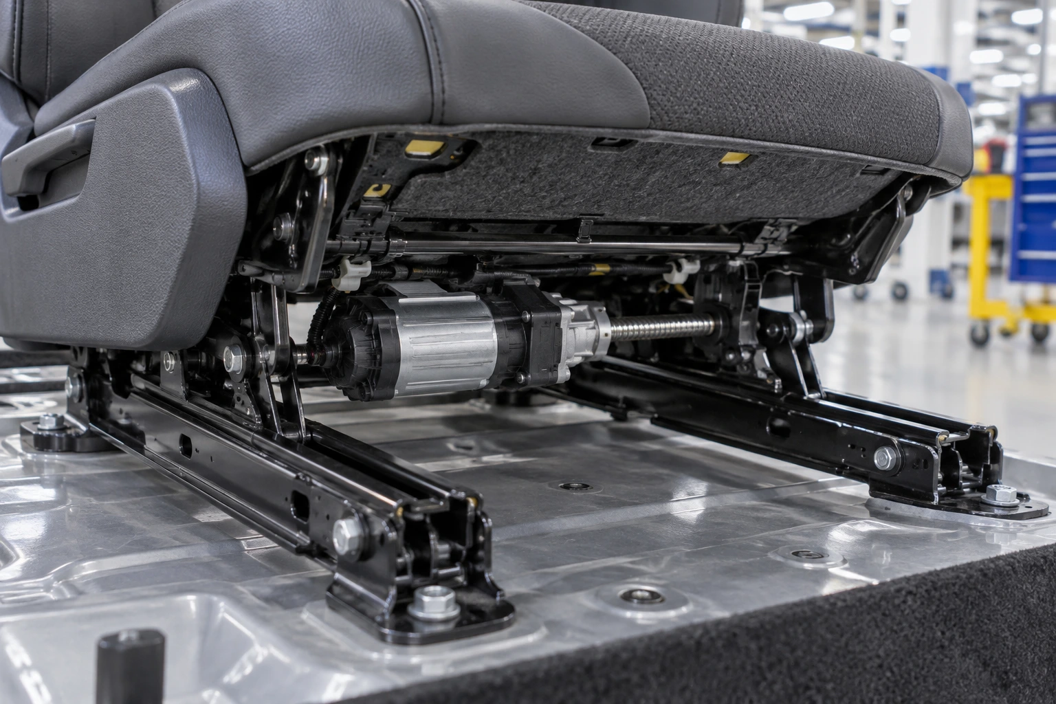 Powered seat rails & drive application illustration