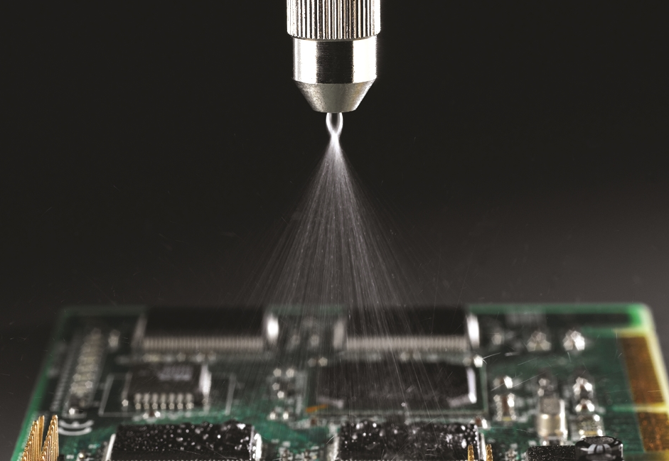 Manufacturer-published PCB protective-coating spray process